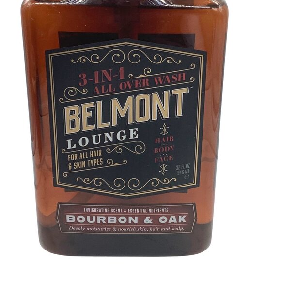Belmont Lounge 3-In-1 All Over Wash Hair Body Face Bourbon & Oak 32 FL OZ NEW - Picture 2 of 4